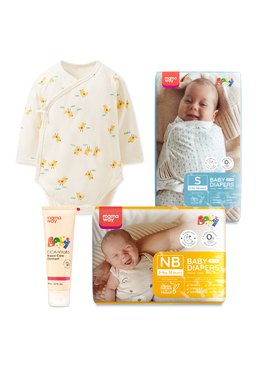 寵愛寶寶組│黏貼式紙尿褲(尺寸任選2包)+包屁衣+B5屁屁膏 - 