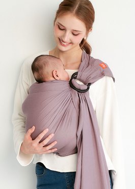 日系沁涼亞麻育兒背巾 - 藕紫