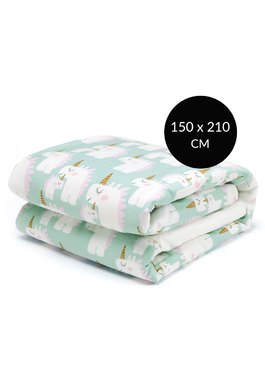 智慧調溫舒眠抗菌單人四季被-獨角獸(大人款) - 湖水綠