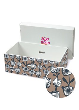 芬蘭嬰兒箱裝飾貼紙 - 咖啡(花朵)