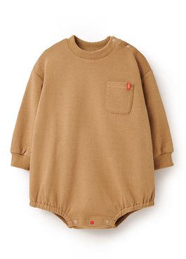 BABY棉質寬鬆包屁衣 - 駝色