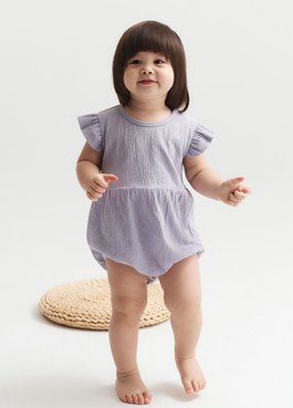 BABY荷葉邊澎澎包屁衣 - 淺紫