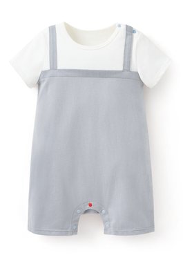 BABY假兩件吊帶連身包屁衣 - 藍紫