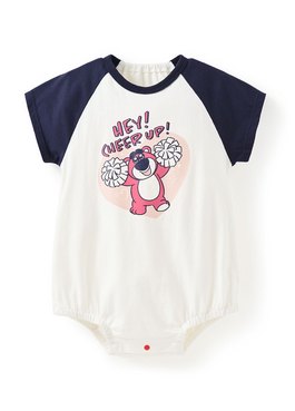 BABY迪士尼棉質拉克蘭寬鬆包屁衣-熊抱哥 - 深藍