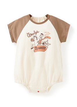 BABY迪士尼棉質拉克蘭寬鬆包屁衣-胡迪 - 駝色