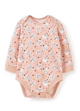 BABY迪士尼Q彈棉質長袖包屁衣-點點貓狗