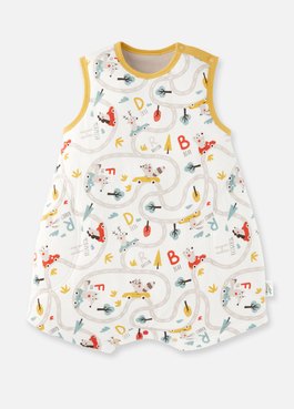 抗菌防踢被(薄款0-24M)釦子款-森林碰碰車