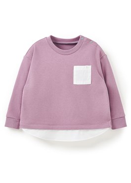 BABY假兩件寬鬆上衣 - 藕紫