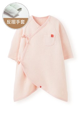 新生兒鋪棉蝴蝶衣 - 淺粉