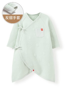 新生兒鋪棉蝴蝶衣 - 淺綠